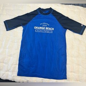 Royal Blue Rashguard Swim Shirt with Short Sleeves